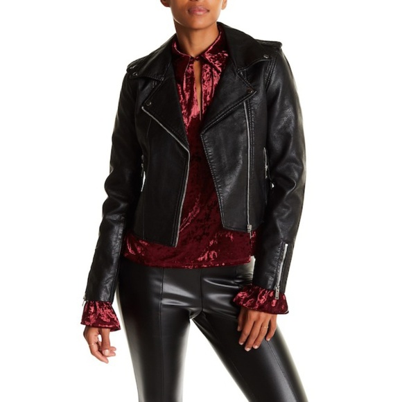 Romeo & Juliet Couture Jackets & Blazers - Romeo & Juliet Couture | Faux Leather Moto Jacket